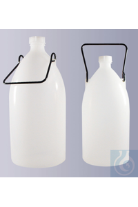 Bild von Enghals-Flasche, HDPE, rund, Natur, m. Schraubkappe und Griff, GL 40, 5000 ml